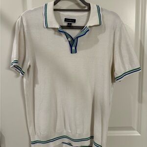 Vintage Club Room Men's White Jersey Polo Shirt